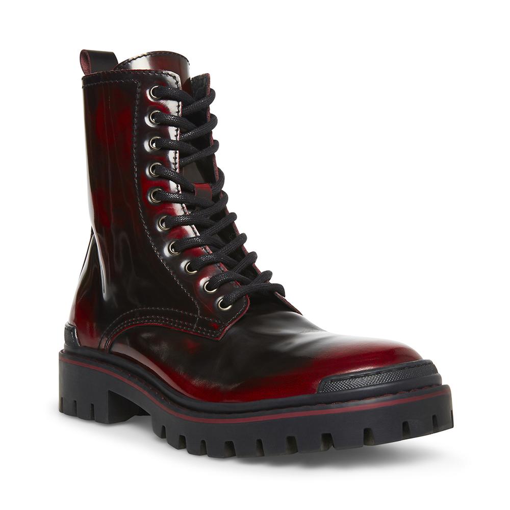 Steve Madden Men HALEN BLACK/RED LEATHER