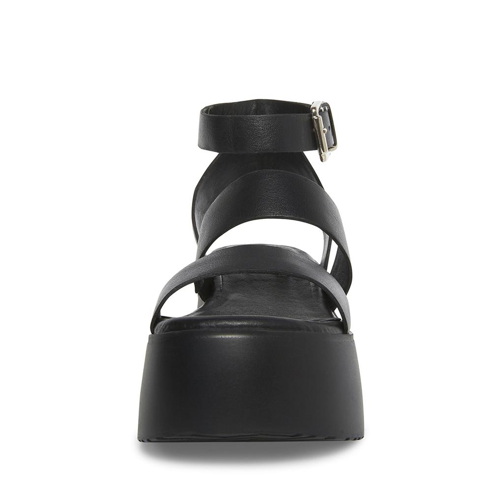 Steve Madden Women BAY BLACK LEATHER