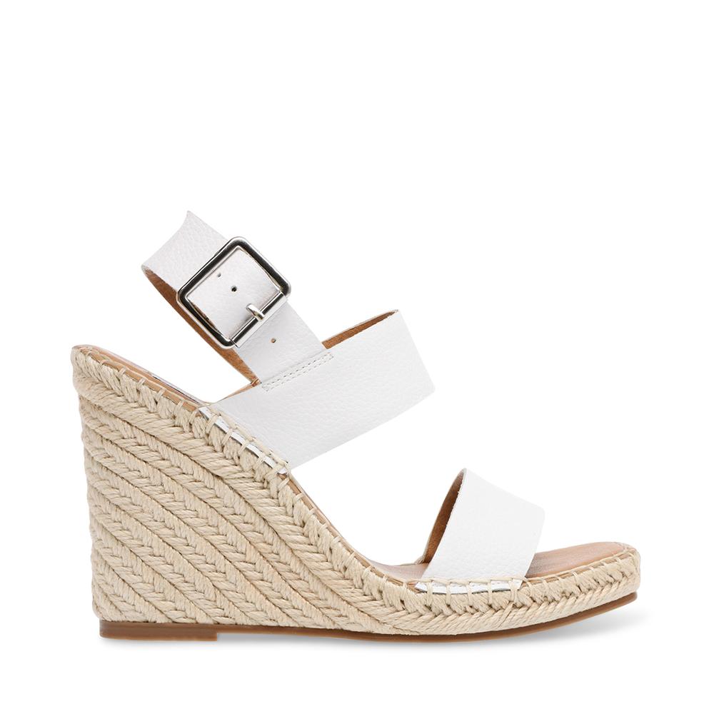 Steve Madden Women MERIDIAN WHITE LEATHER - Click Image to Close