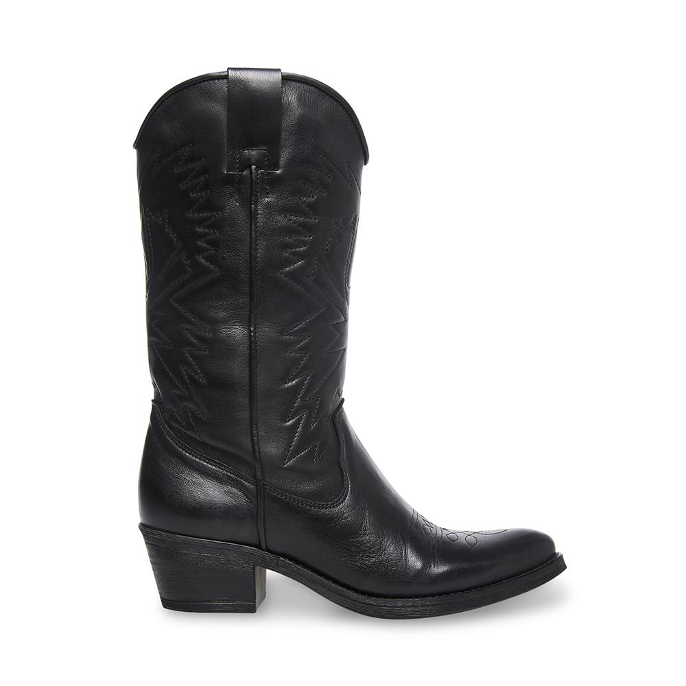 Steve Madden Women HAYWARD BLACK LEATHER - Click Image to Close