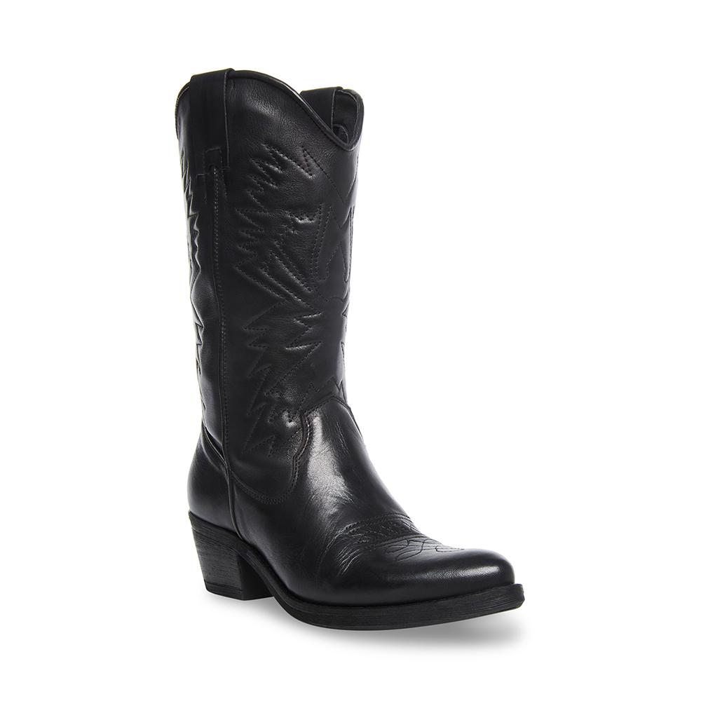 Steve Madden Women HAYWARD BLACK LEATHER