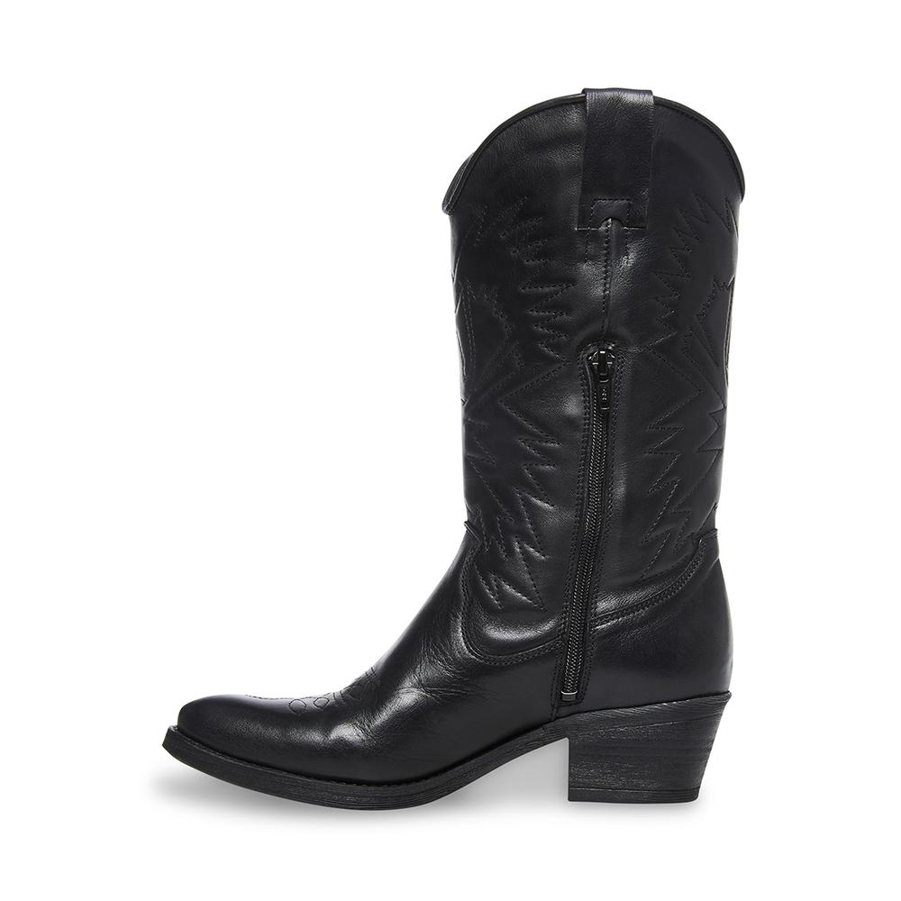 Steve Madden Women HAYWARD BLACK LEATHER