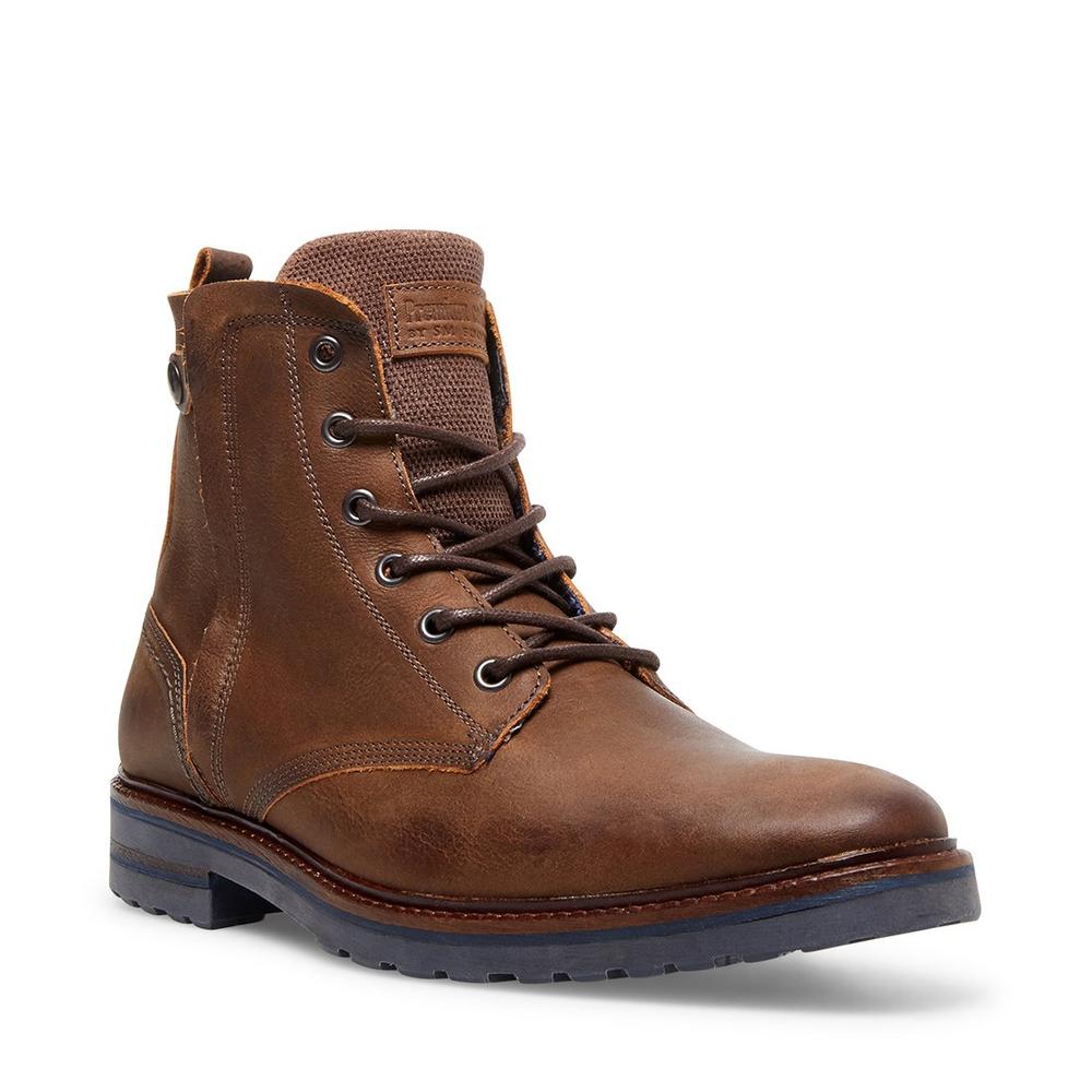 Steve Madden Men WELLINGTON BROWN LEATHER