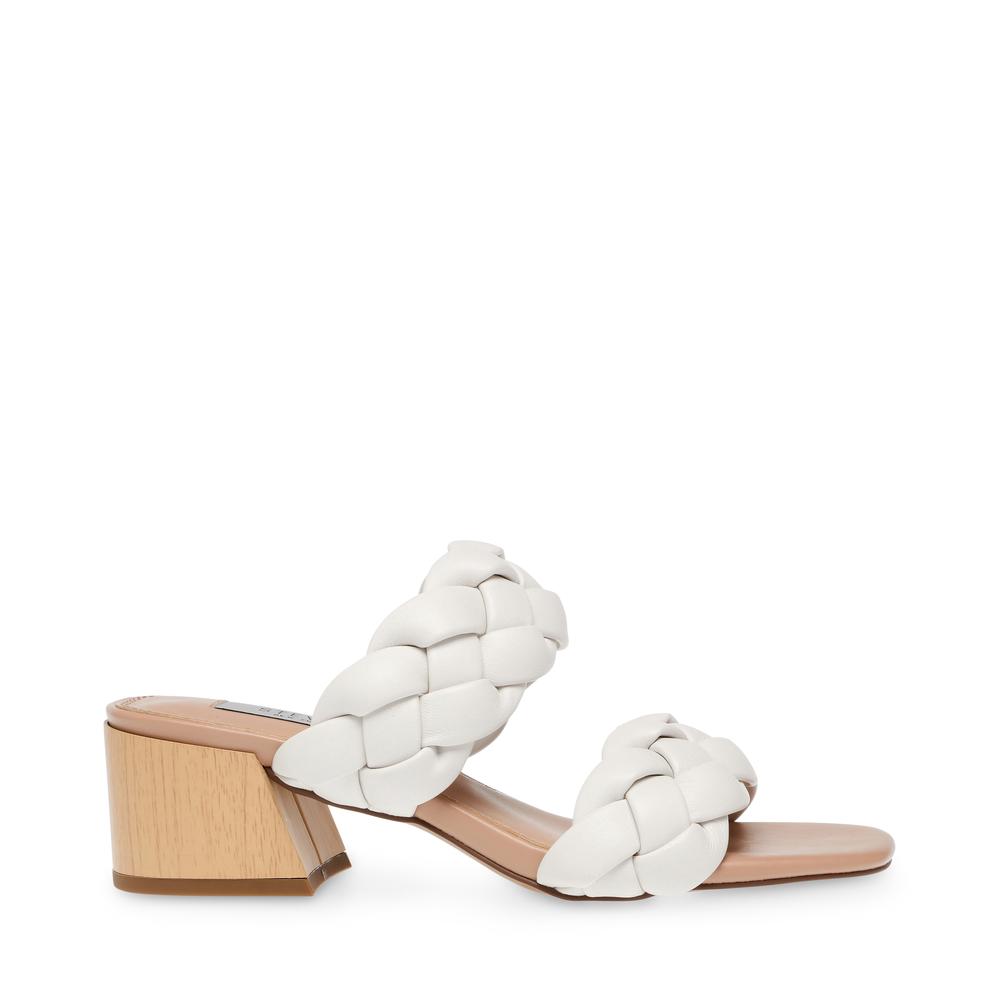 Steve Madden Women BELIZA WHITE LEATHER - Click Image to Close