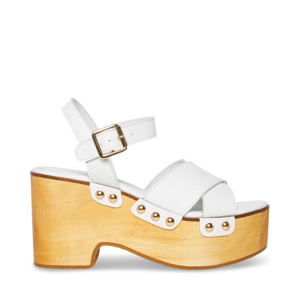 Steve Madden Women MOSCO WHITE LEATHER - Click Image to Close