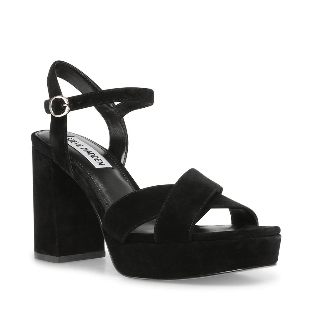 Steve Madden Women ROKSANA BLACK SUEDE