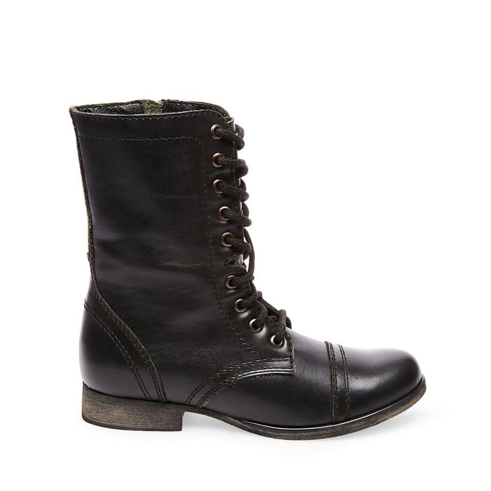 Steve Madden Women TROOPA BLACK LEATHER