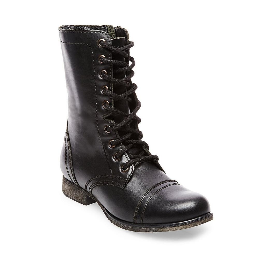 Steve Madden Women TROOPA BLACK LEATHER