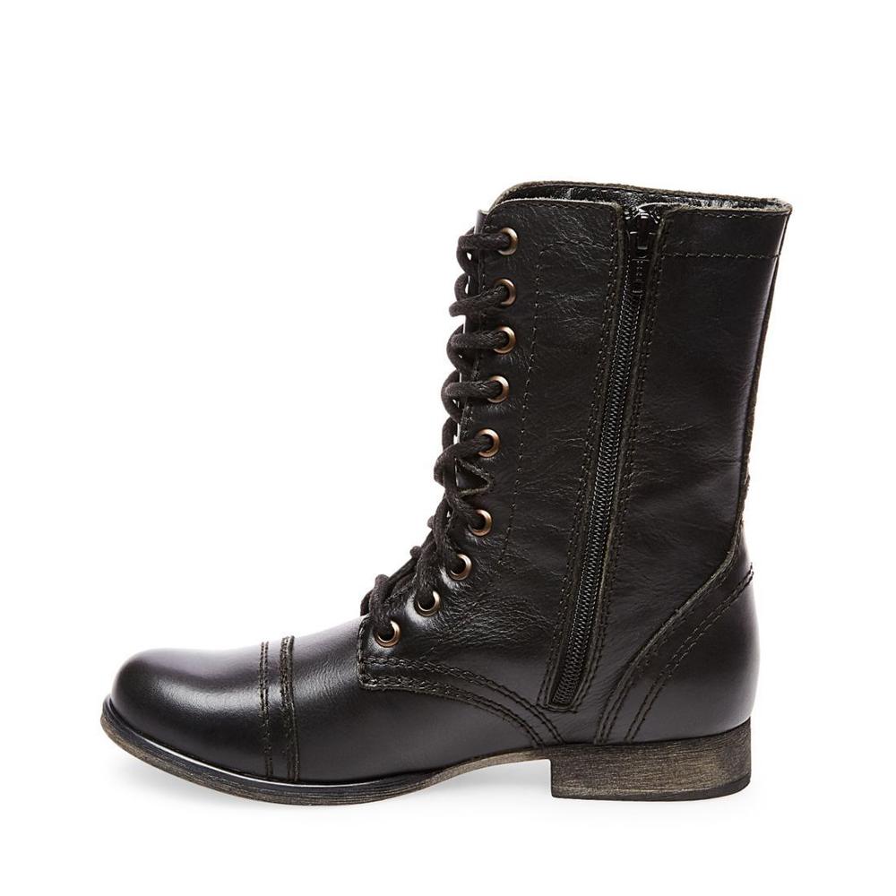 Steve Madden Women TROOPA BLACK LEATHER