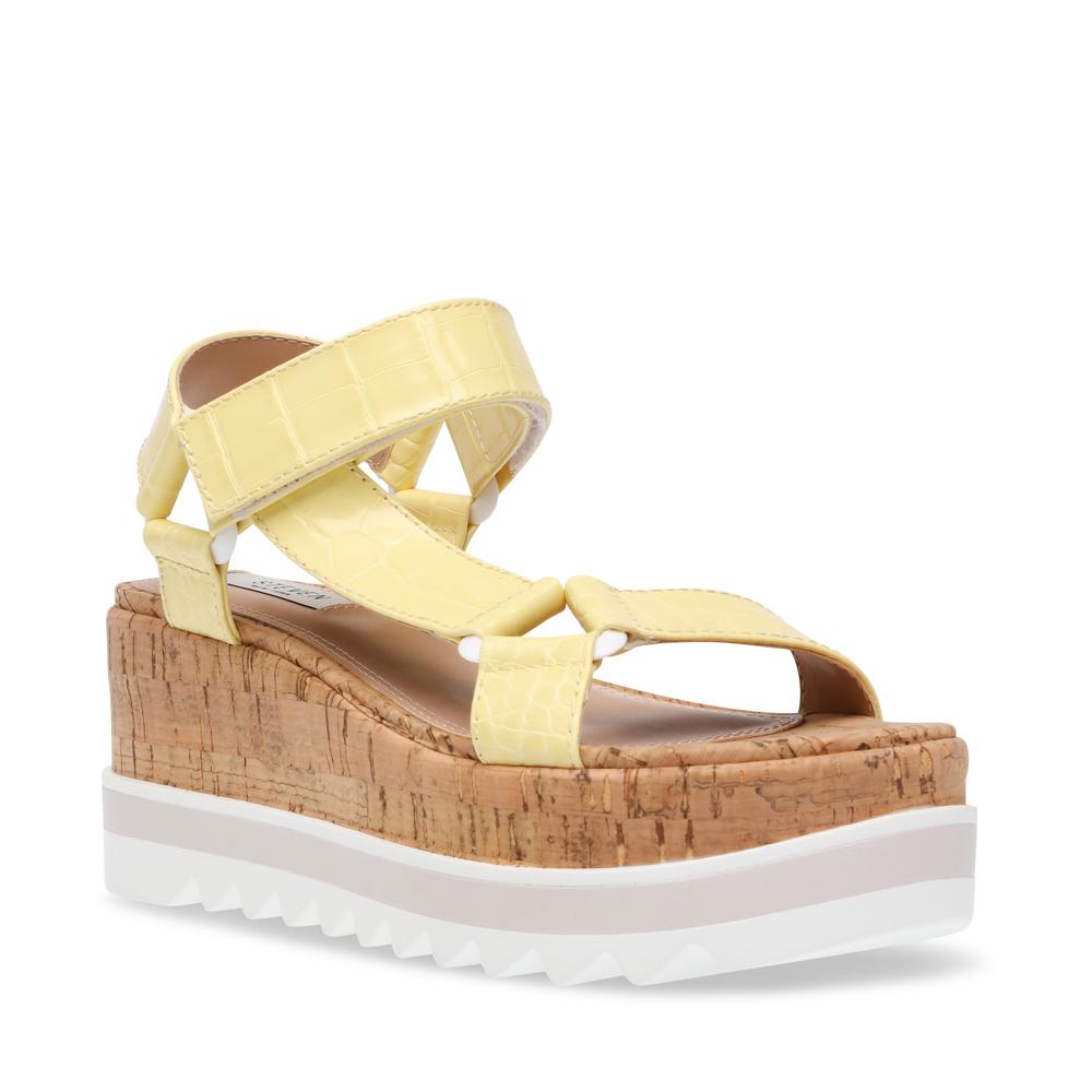 Steve Madden Women MIMICH YELLOW CROCODILE