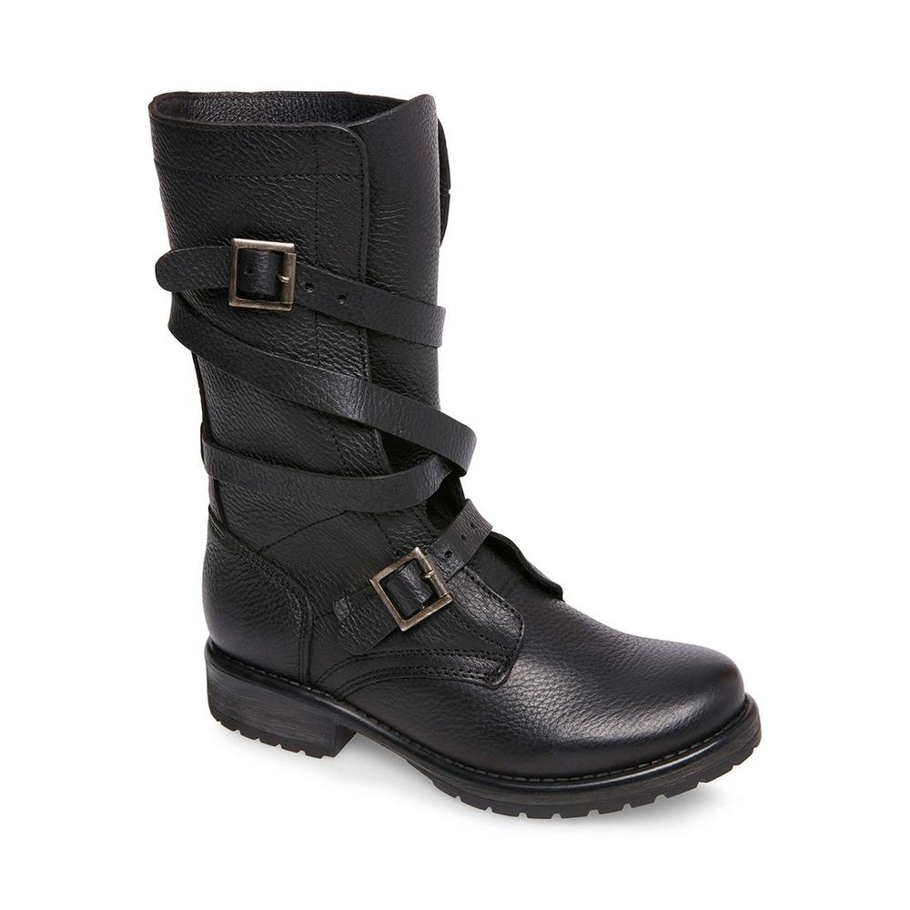 Steve Madden Women BANDDIT BLACK LEATHER