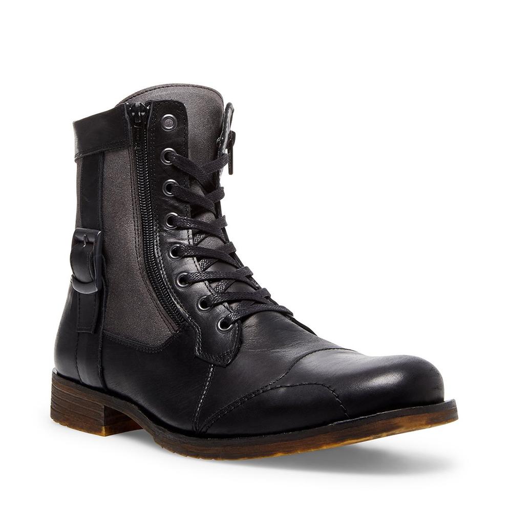 Steve Madden Men SIDETRACK BLACK LEATHER