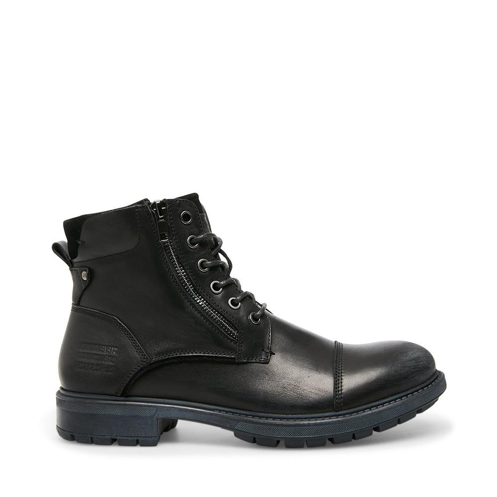 Steve Madden Men RYKER BLACK LEATHER - Click Image to Close