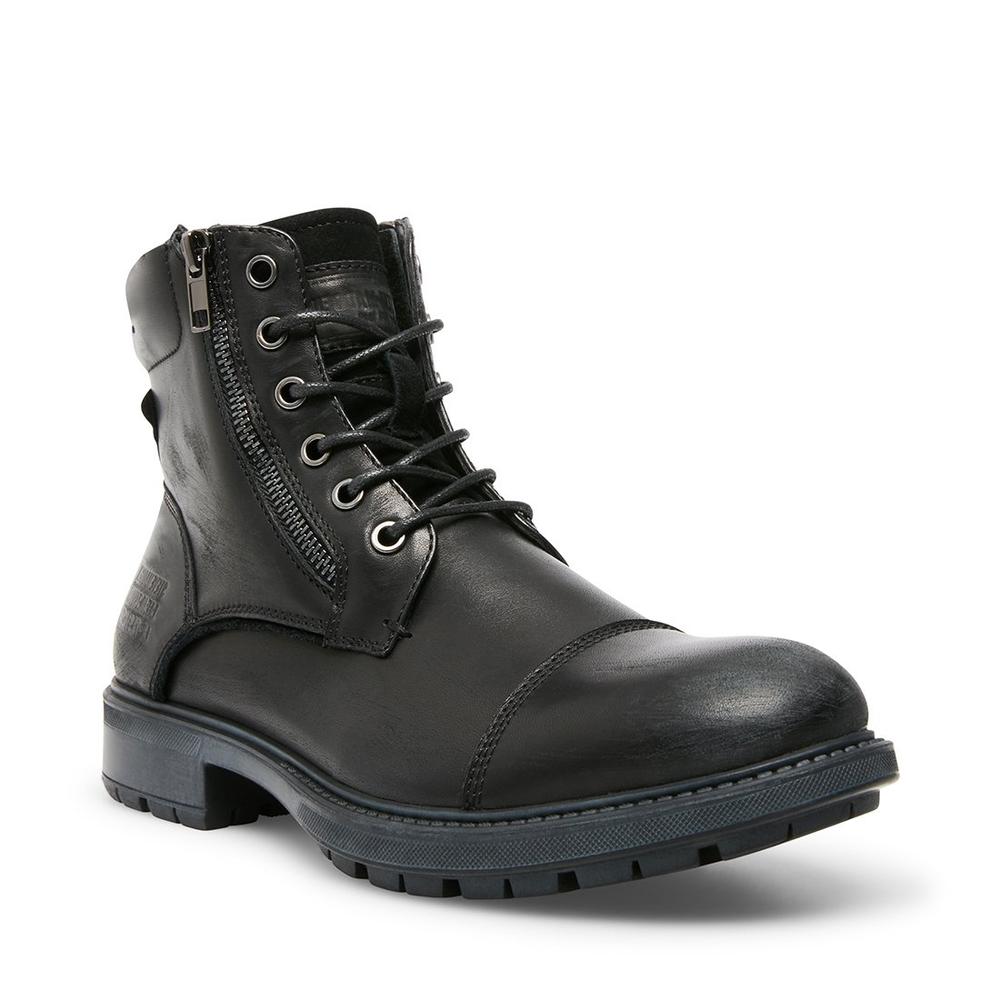 Steve Madden Men RYKER BLACK LEATHER