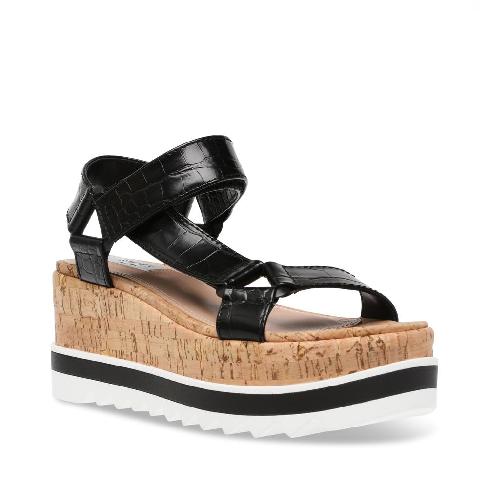 Steve Madden Women MIMICH BLACK CROCODILE