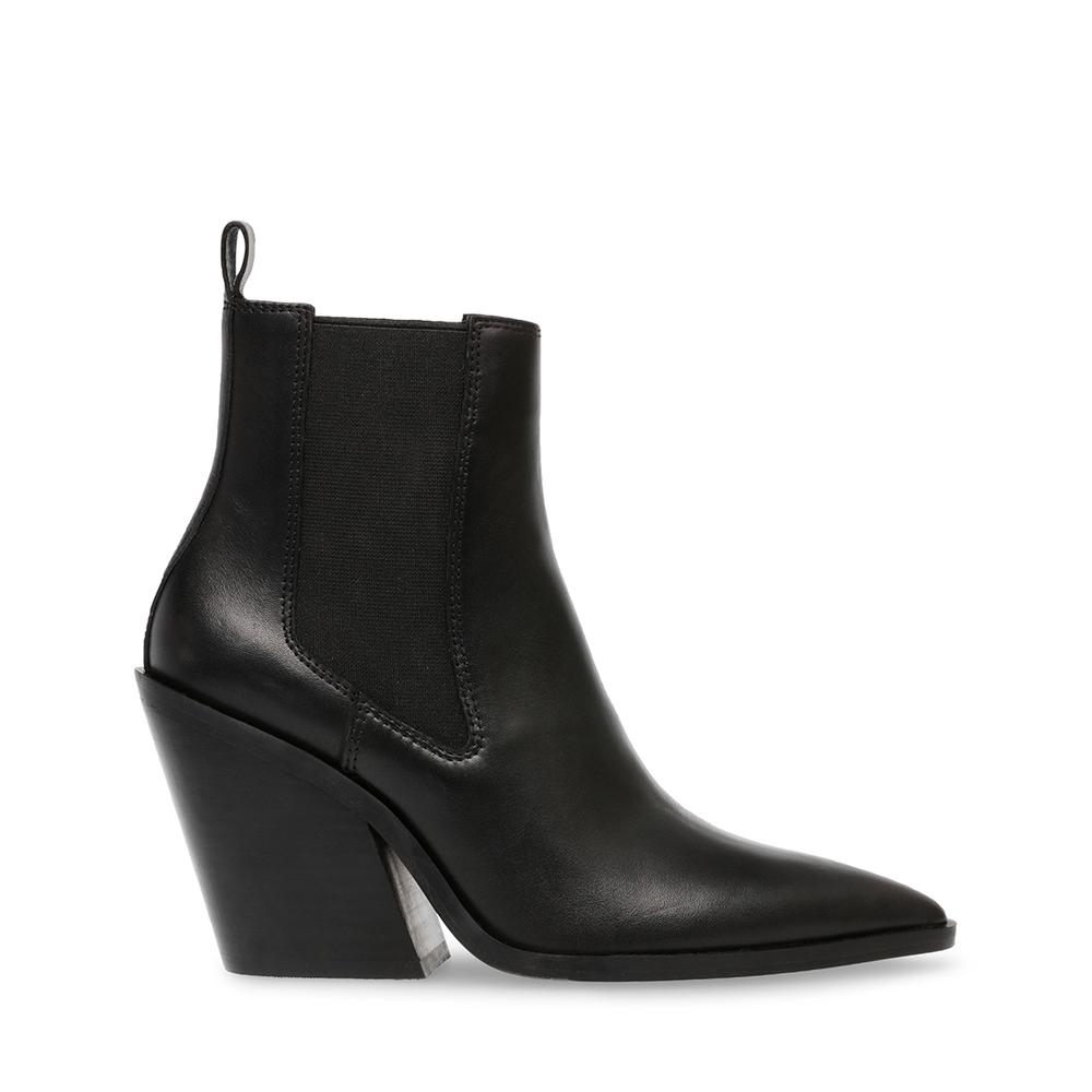 Steve Madden Women CAUTION BLACK LEATHER - Click Image to Close