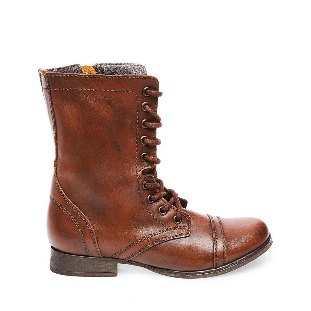 Steve Madden Women TROOPA BROWN LEATHER - Click Image to Close