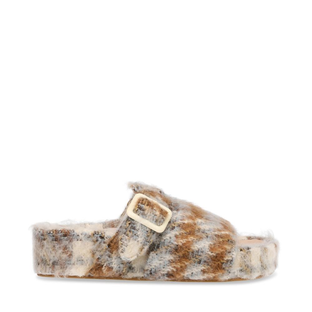 Steve Madden Women RIZZLE BEIGE PLAID - Click Image to Close